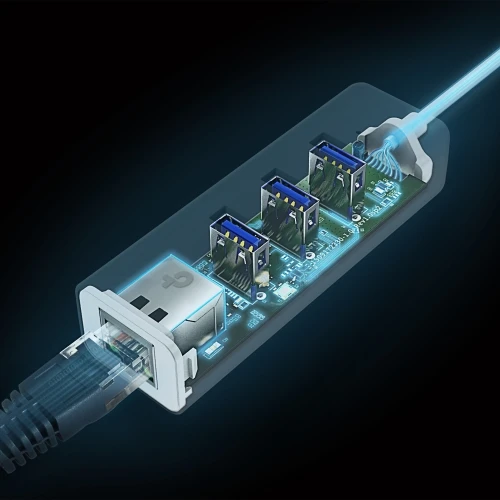 TP-LINK USB 2.0 Hub 3 Θυρών με σύνδεση USB-C / Ethernet UE330C