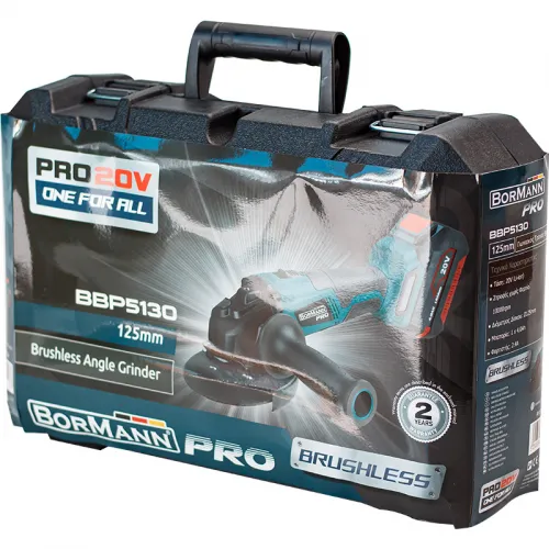 ΓΩΝΙΑΚΟΣ ΤΡΟΧΟΣ BRUSHLESS 20V 125ΜΜ & ΜΠΑΤΑΡΙΑ 4ah BORMANN Pro BBP5130