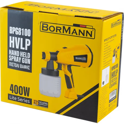 ΠΙΣΤΟΛΙ ΒΑΦΗΣ ΗΛΕΚΤΡΙΚΟ HVLP 400W, 800ml BORMANN LITE BPG8100