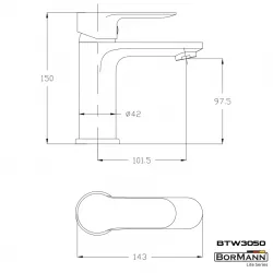 ΜΠΑΤΑΡΙΑ ΝΙΠΤΗΡΑ "SIERRA" 35mm ΑΝΑΜΕΙΚΤΙΚΗ ΜΕ POP UP 710g BORMANN BTW3050