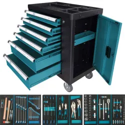BORMANN Pro BWR7600SET Εργαλειοφορέας 6 Συρτάρια Πλαϊνό Ντουλάπι Και 120 Εργαλεία Cr-V