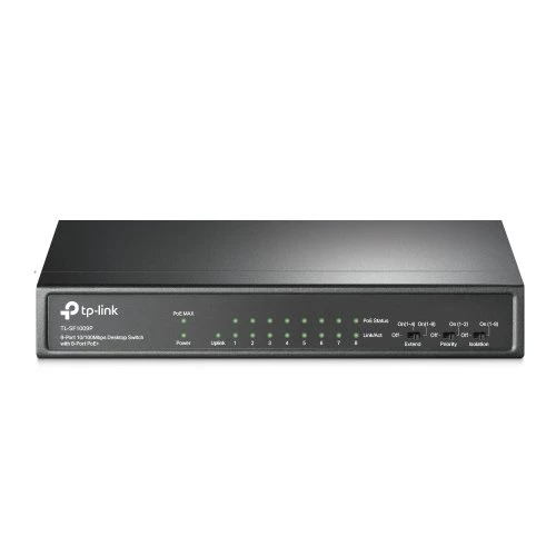 TP-LINK 9-Port 10/100Mbps Desktop Switch with 8-Port PoE+ - TL-SF1009P