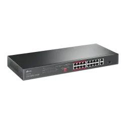 TP-LINK 16-Port 10/100 Mbps + 2-Port Gigabit Rackmount Switch with 16-Port PoE+ - TL-SL1218P