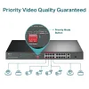 TP-LINK 16-Port 10/100 Mbps + 2-Port Gigabit Rackmount Switch with 16-Port PoE+ - TL-SL1218P