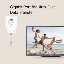 TP-LINK PA7017P AV1000 Powerline Διπλό για Ενσύρματη Σύνδεση με Passthrough Πρίζα και Θύρα Gigabit Ethernet
