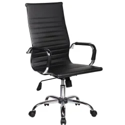 VELCO Pro Systems ΚΑΡΕΚΛΑ ΓΡΑΦΕΙΟΥ ΜΑΥΡΗ ΔΙΕΥΘΥΝΤΟΥ -ΔΙΑΣΤΑΣΕΙΣ: 55x53x105/115cm- ΕΠΙΦΑΝΕΙΑ PU