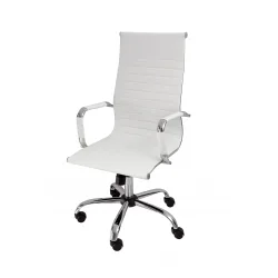 VELCO Pro Systems ΚΑΡΕΚΛΑ ΓΡΑΦΕΙΟΥ ΛΕΥΚΗ ΔΙΕΥΘΥΝΤΟΥ -ΔΙΑΣΤΑΣΕΙΣ: 55x53x105/115cm- ΕΠΙΦΑΝΕΙΑ PU