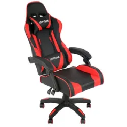 VELCO Pro Systems ΚΑΡΕΚΛΑ ΓΡΑΦΕΙΟΥ GAMING -ΜΑΥΡΗ-ΚΟΚΚΙΝΗ- ΕΠΙΦΑΝΕΙΑ PVC