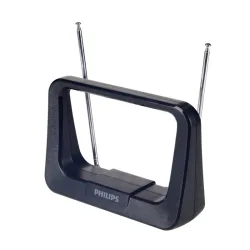Philips SDV1226/GRS Κεραία τηλεόρασης HDTV/4K/UHF/VHF/FM εσωτερικού χώρου με ενισχυτή 28 dB και φίλτρο GSM  – 17 x 12 cm
