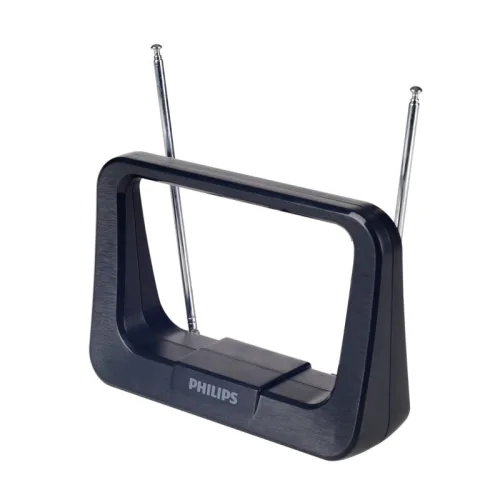 Philips SDV1226/GRS Κεραία τηλεόρασης HDTV/4K/UHF/VHF/FM εσωτερικού χώρου με ενισχυτή 28 dB και φίλτρο GSM  – 17 x 12 cm