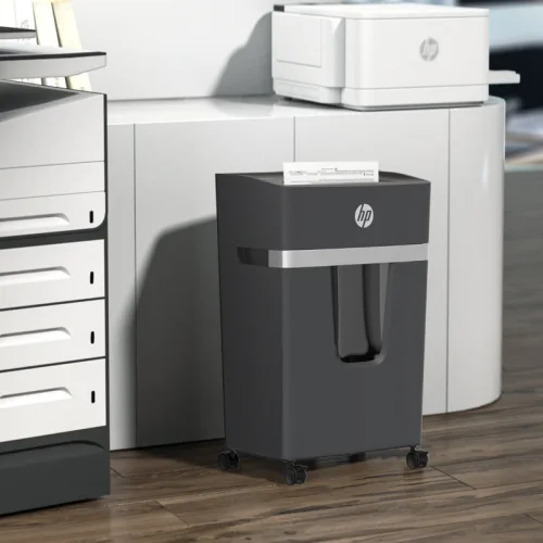 HP ProShredder 10MC – 2812 Επαγγελματικός καταστροφέας εγγράφων με συνδετήρες και καρτών Micro Cross Cut P5 – 10 x A4 – 20L