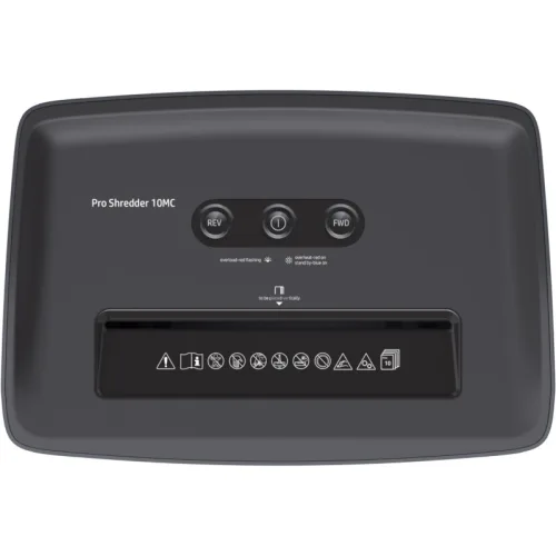 HP ProShredder 10MC – 2812 Επαγγελματικός καταστροφέας εγγράφων με συνδετήρες και καρτών Micro Cross Cut P5 – 10 x A4 – 20L
