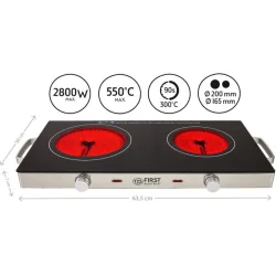 First Austria FA-5096-7 Διπλή υπέρυθρη κεραμική εστία 2800 W