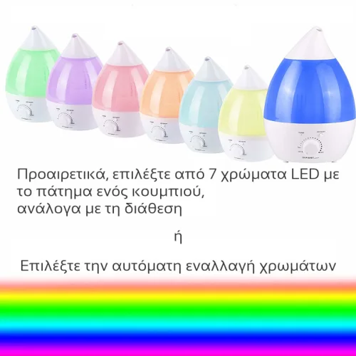 First Austria FA-5599-1 Υγραντήρας με πολύχρωμο LED και ρύθμιση έντασης – 30 m2 25 W