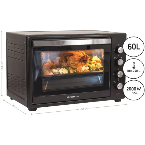 First Austria FA-5047 Φουρνάκι με αέρα, grill, σούβλα και φως – 60 L 2000 W