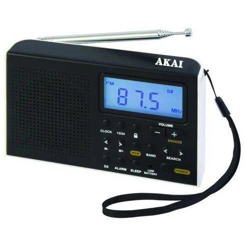 Akai AWBR-305 Φορητό ψηφιακό ραδιόφωνο παγκοσμίου λήψης με οθόνη και ρολόι