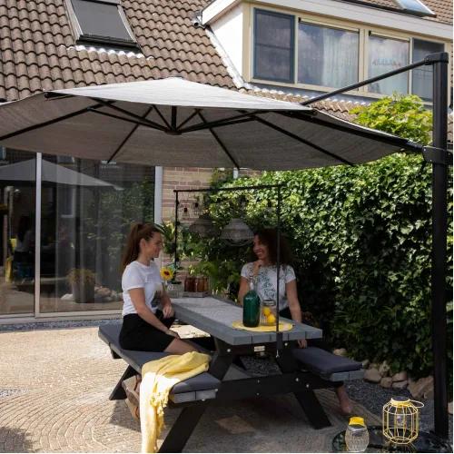 Ομπρέλα Κήπου Ελεύθερου Βραχίονα Nesling Coolfit® Off-White