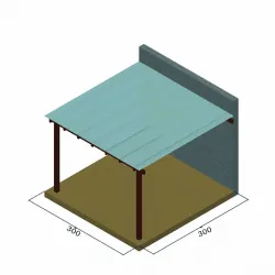 Πέργκολα με πολυκαρμπονικό απο τοίχο 400 x 400εκ.