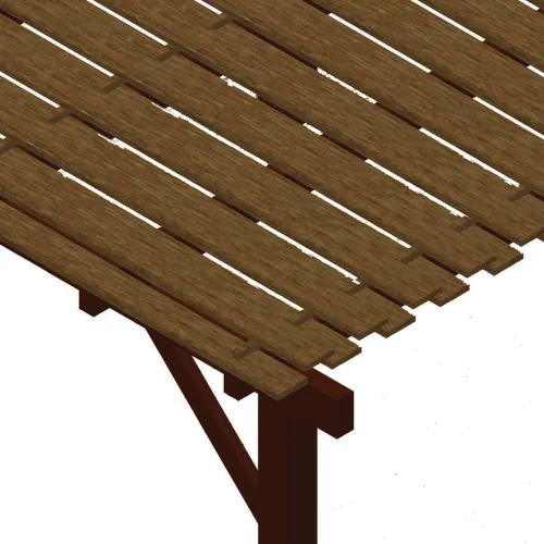 Ξύλινη πέργκολα με διπλή τάβλα 400 x 400εκ.