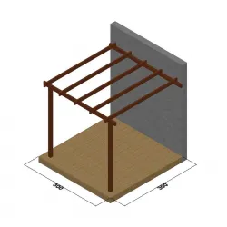 Ξύλινος σκελετός πέρκολας απο τοίχο 400 x 600εκ.