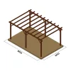 Ξύλινος σκελετός πέργκολας 400 x 600εκ.