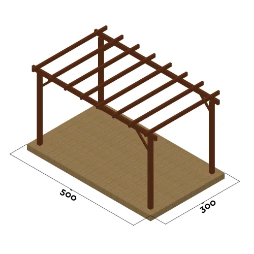 Ξύλινος σκελετός πέργκολας 300 x 300εκ.
