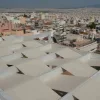 Ξύλινη πέργκολα με τεντόπανο 48,3εκ. - 400 x 500εκ.