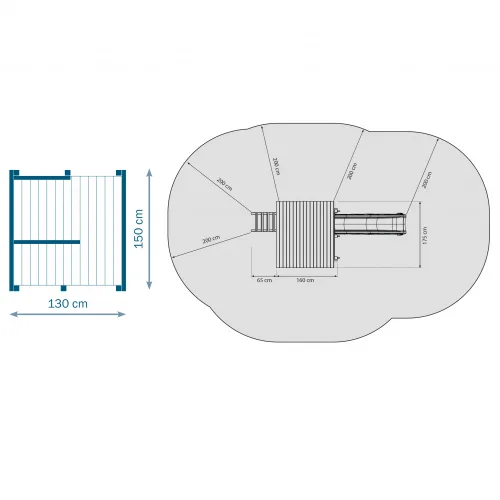 Ξύλινος πύργος Beach Hut Πύργος Beach Hut με ύψος τσουλήθρας 150εκ.