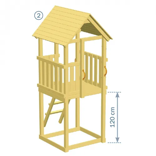 Ξύλινος πύργος Kiosk Πύργος Kiosk με ύψος τσουλήθρας 120εκ.