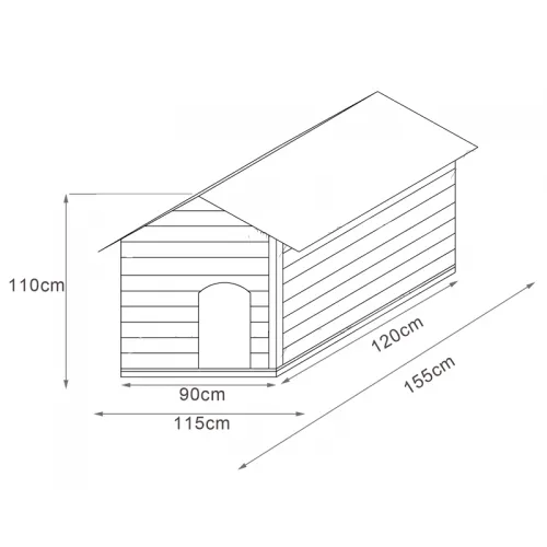 Ξύλινο σπίτι σκύλου 90 x 120εκ. 90 x 120εκ.