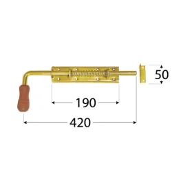 Σύρτης πόρτας με ελατήριο Σύρτης 420 x 50 x 190mm
