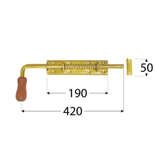 Σύρτης πόρτας με ελατήριο Σύρτης 420 x 50 x 190mm
