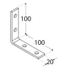 Γωνία σύνδεσης ξύλου 100 x 100 x 20mm 4006