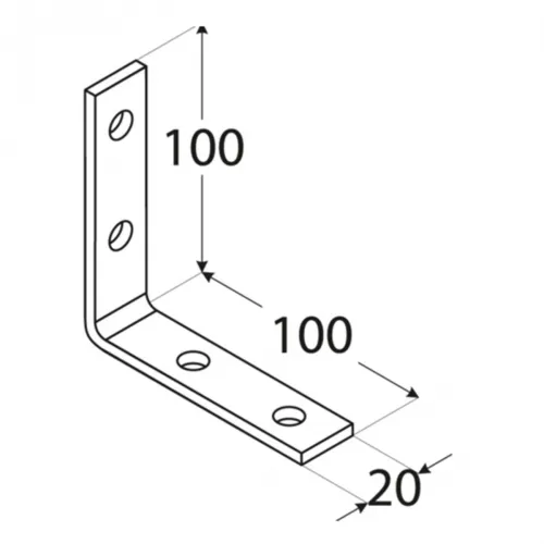 Γωνία σύνδεσης ξύλου 100 x 100 x 20mm 4006