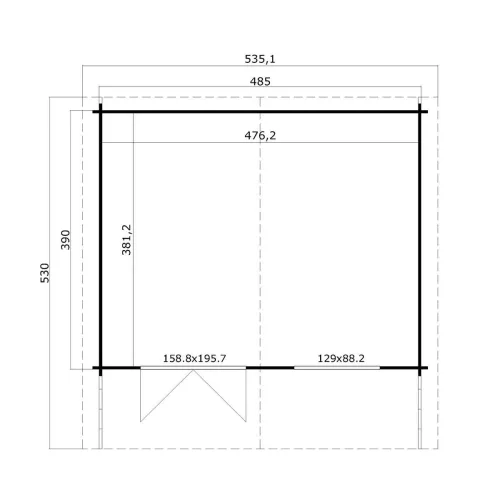 Ξύλινο Σπίτι Ηλέκτρα 505 x 410 εκ.
