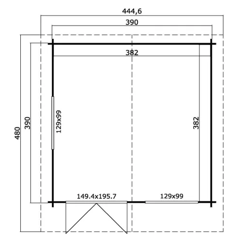 Ξύλινο Σπίτι Καλλιόπη 410 x 410 εκ.