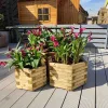 Ξύλινη Γλάστρα Εξάγωνη 28x45εκ – Μικρή
