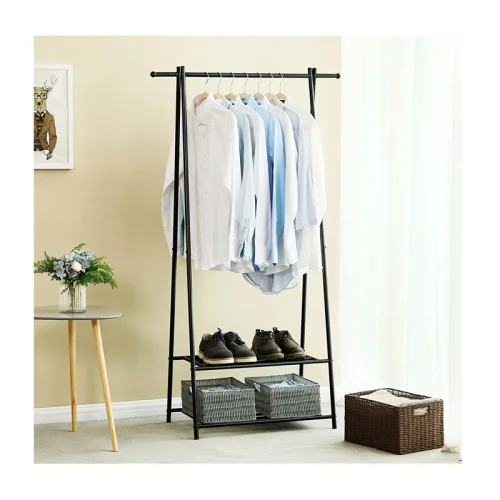 Songmics Μεταλλική Κρεμάστρα Ρούχων Δαπέδου 87.5 x 41 x 155 cm Χρώματος Μαύρο (HSR05B) (SNGHSR05B)