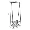 Songmics Μεταλλική Κρεμάστρα Ρούχων Δαπέδου 87.5 x 41 x 155 cm Χρώματος Μαύρο (HSR05B) (SNGHSR05B)