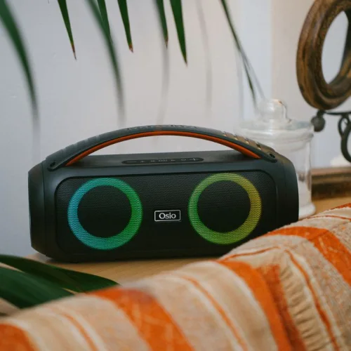 Osio OBT-8010 Φορητό αδιάβροχο ηχείο Bluetooth με USB, LED, AUX, TF, TWS και ενσ. μικρόφωνο – 50 W