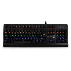 Ενσύρματο μηχανικό gaming πληκτρολόγιο, με backlight RGB LED φωτισμό 6 χρωμάτων και επιφάνεια από αλουμίνιο σε μαύρο χρώμα.