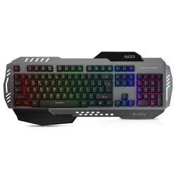 Ενσύρματο gaming πληκτρολόγιο, με RGB LED οπίσθιο φωτισμό, επιφάνεια από αλουμίνιο και palm rest.