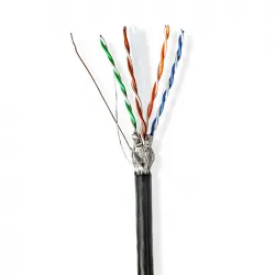 Nedis 233-2364 S/FTP Cat.6 Καλώδιο Δικτύου Ethernet εξωτερικού χώρου χωρίς ακροδέκτες 100m Μαύρο