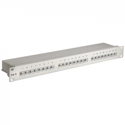 Goobay Patch Panel για Rack 1U 19" 24 Θυρών cat6 Γκρι