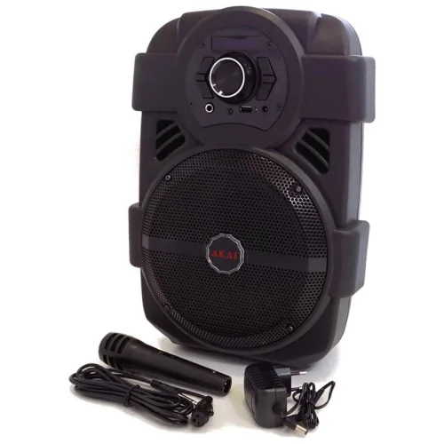 Akai ABTS-808L Φορητό ηχείο Bluetooth με LED, USB, Aux-In και μικρόφωνο – 10 W