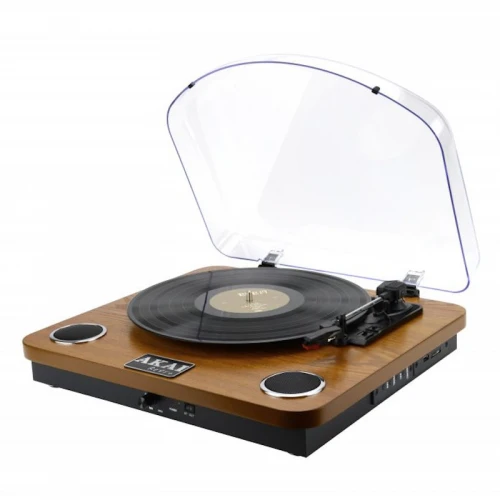 Akai ATT-11BTN Ξύλινο πικάπ με Bluetooth IN / OUT, ενσωματωμένα ηχεία, USB και κάρτα SD για εγγραφή / αναπαραγωγή