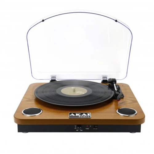 Akai ATT-11BTN Ξύλινο πικάπ με Bluetooth IN / OUT, ενσωματωμένα ηχεία, USB και κάρτα SD για εγγραφή / αναπαραγωγή