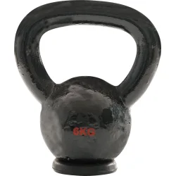 Kettlebell Cast Iron Rubber Base 6 kg - Μαύρο