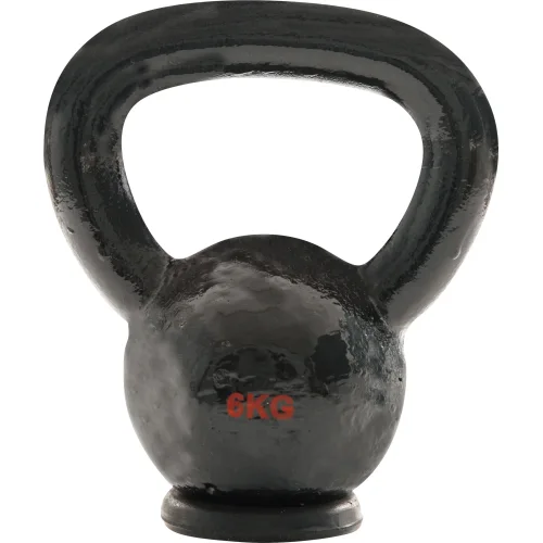 Kettlebell Cast Iron Rubber Base 6 kg - Μαύρο