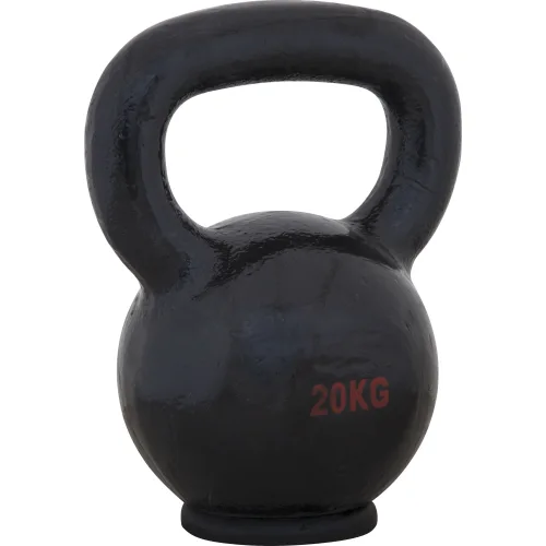 Kettlebell Cast Iron Rubber Base 20 kg - Μαύρο